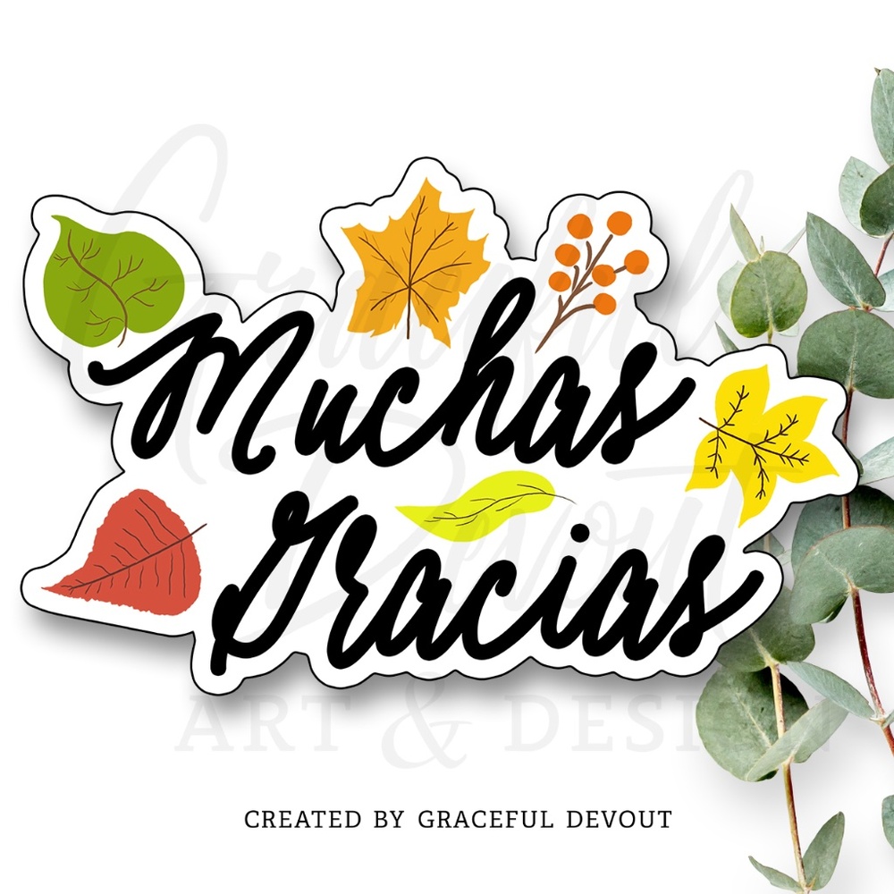 Muchas Gracias - 2" (inches) (96ct.) Stickers